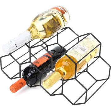 Factory wholesale diamond black spraying 5-bottle iron wine rack